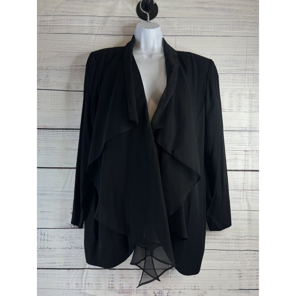 Michael Marcella Vintage Ruffle Black Blazer Cocktail 80s Women Career L